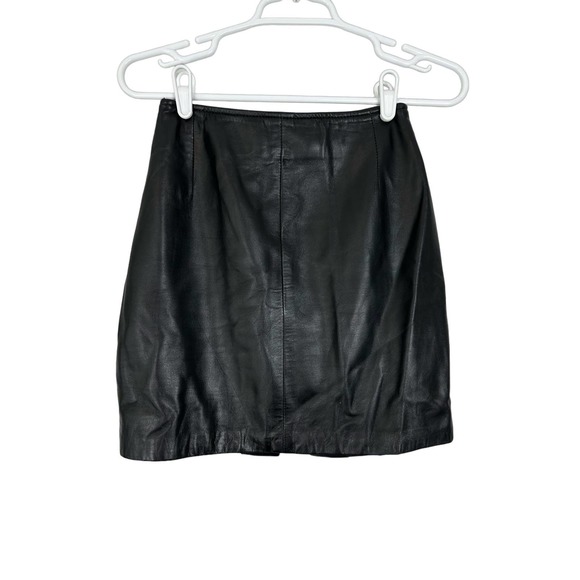 Vericci Leather Mini Skirt Y2K Black XS - Picture 1 of 7